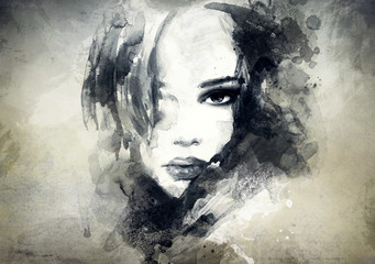 Wall Mural - abstract  woman portrait