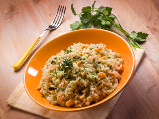 Wall Mural - risotto with smoked salmon