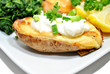 Twice Baked Potato with Fresh Sour Cream and Chives