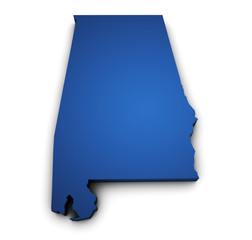 Map Of Alabama State 3d Shape