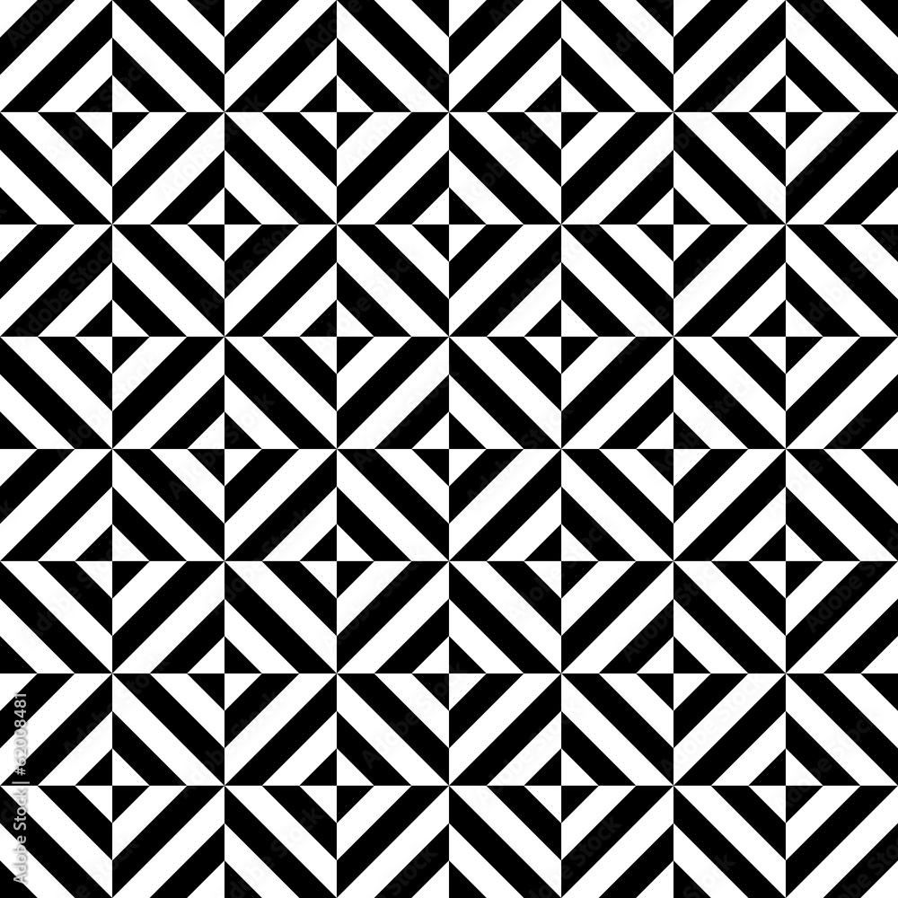 Black and white geometric diamond shape seamless pattern, vector Stock ...