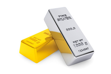 Aufkleber - Gold and silver bars