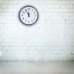 Wall Mural - Vintage empty room with a clock. Room interior