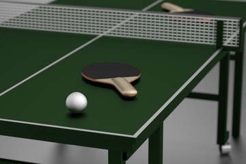 Canvas Print - realistic 3d render of table tennis