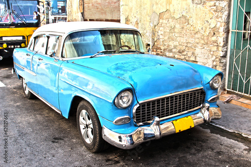 Naklejka - mata magnetyczna na lodówkę Old cuban car