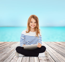 Canvas Print - student girl with tablet pc