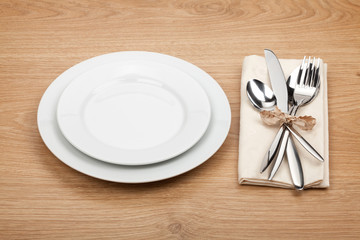 Poster - Empty plate and silverware set