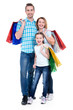 © Valua Vitaly - Happy american family with child holding shopping bags