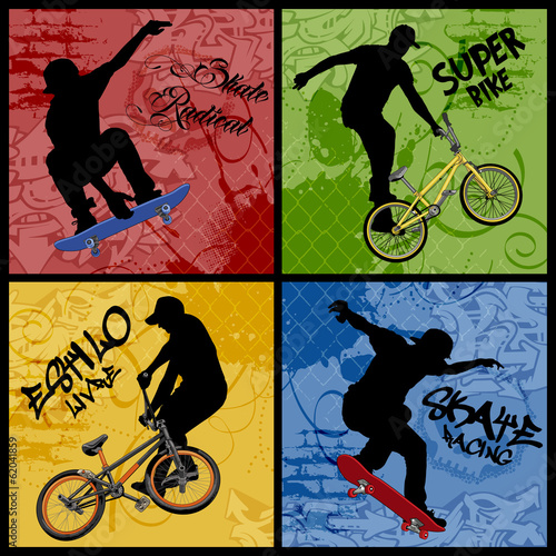 Fototapeta dla dzieci Bike vs Skate