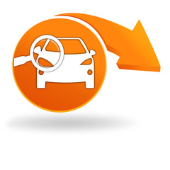 Poster - entretien voiture sur bouton orange