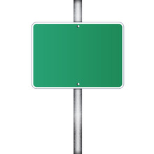 Blank Traffic Road Sign On White