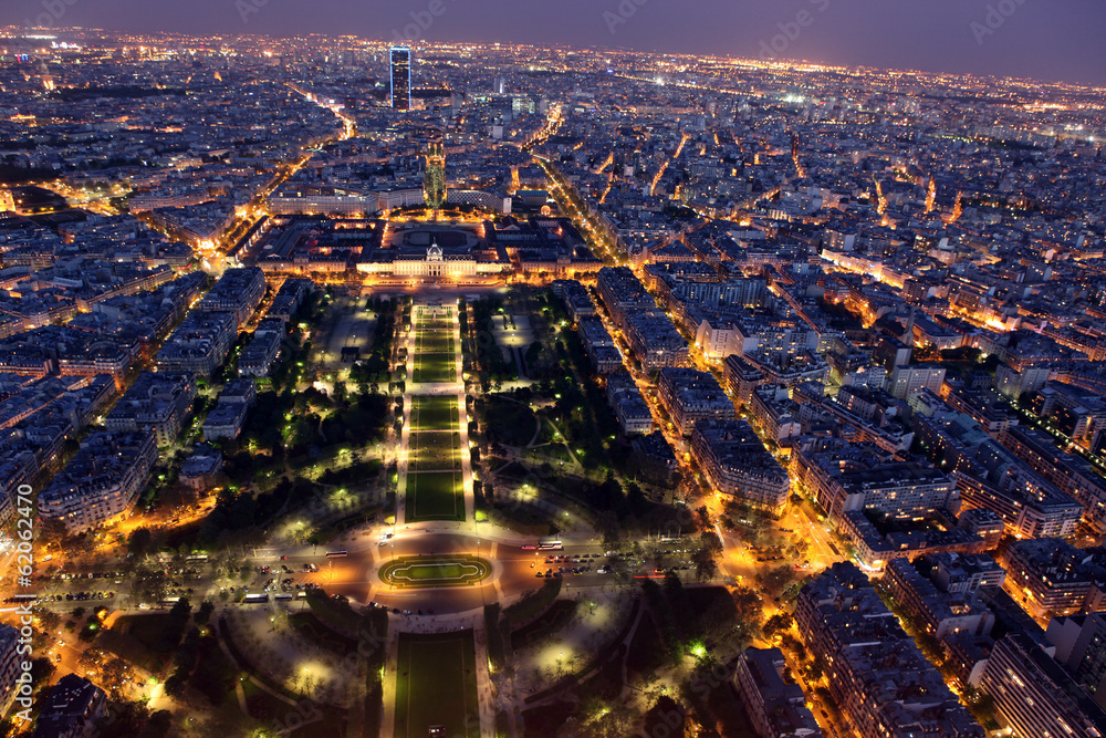 Night view of Paris from the Eiffel Tower Stock Photo | Adobe Stock