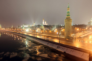 Beklemishev (Moskvoretskaya) Tower of Moscow Kremlin at Red Squa