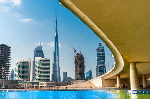 Fotomural Dubai skyline with Burj Khalifa. UAE.