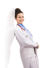 Poster - Doctor woman with stethoscope