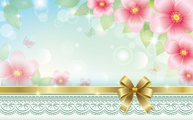 Greeting card with floral ornament