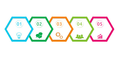 Wall Mural - design with hexagons for web, marketing or presentations