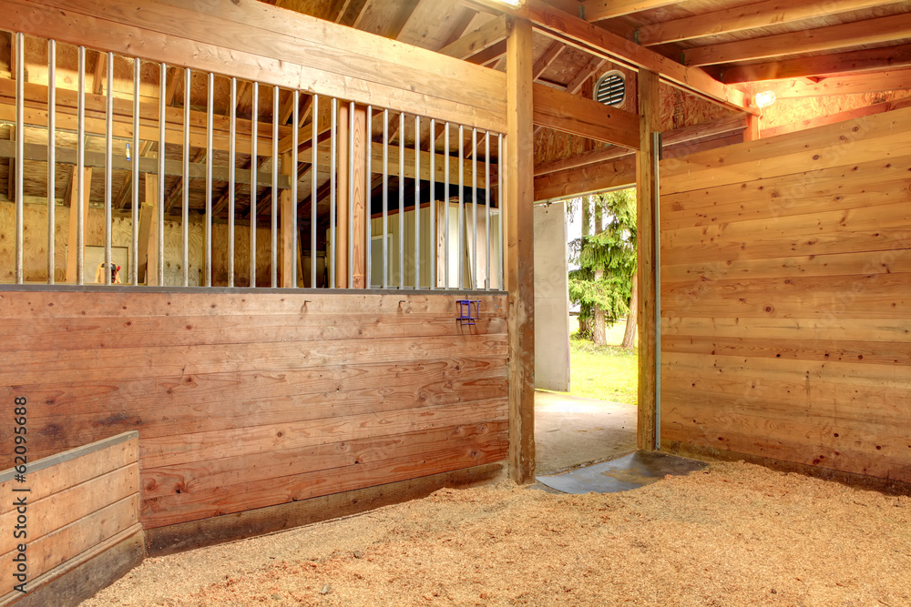 Horse stable barn stall - obrazy, fototapety, plakaty 