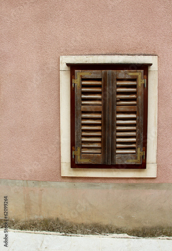 Plakat na papierze fotorealistycznym Widok domów i architektury chorwackiego miasta ston