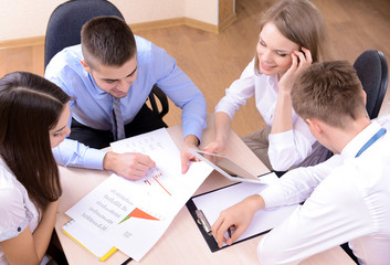 Sticker - Group of business people having meeting together