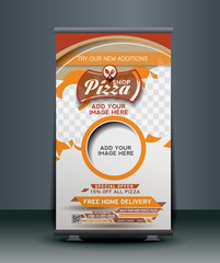 Wall Mural - pizza shop roll up banner design