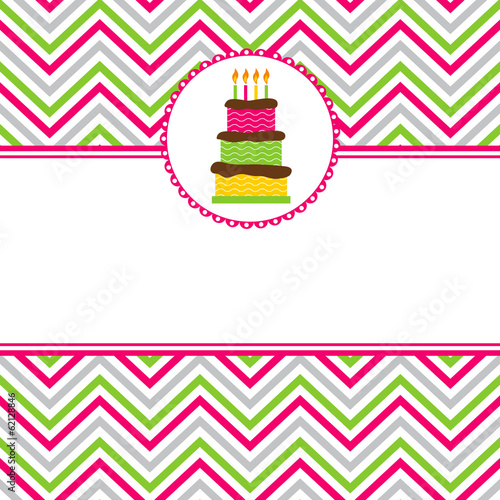 Fotografía Happy Birthday invitation card template