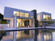 Leinwandbild Motiv Modern house with pool