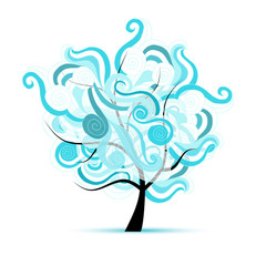 Aufkleber - Abstract wavy tree for your design