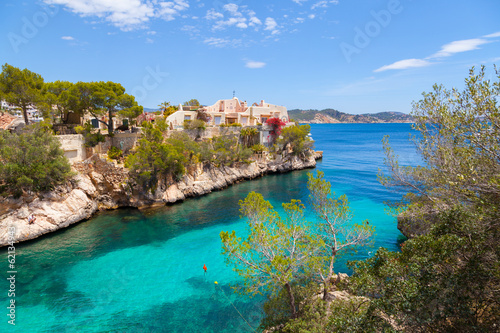 Naklejka samoprzylepna Widok cala fornells w Paguera, Majorka