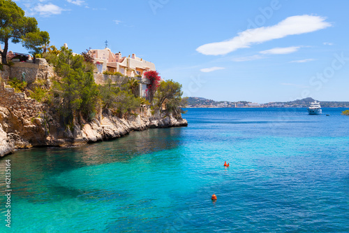 Naklejka samoprzylepna Widok cala fornells w Paguera, Majorka