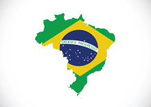 Brazil Map And Flag Theme Idea Design