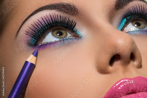 Obraz w ramie Colorful makeup