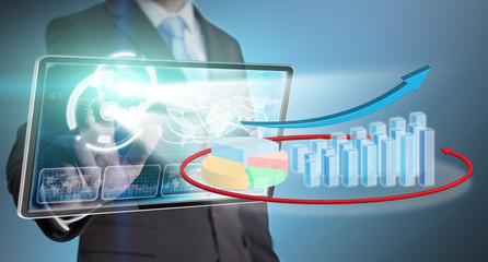 Aufkleber - Businessman graph concept