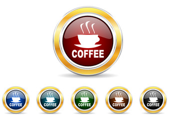 Aufkleber - coffee icon vector set