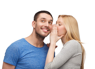 Sticker - smiling girlfriend telling boyfriend secret