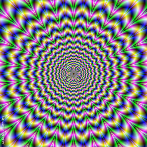 Tapeta ścienna Marszczone cięcie impulsu psychodelicznego alternatywnego koloru