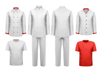 The set of various work clothes. Vector illustration.