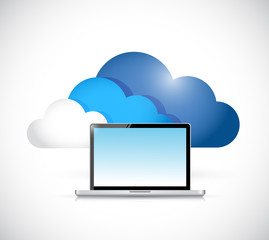 cloud computing laptop illustration design