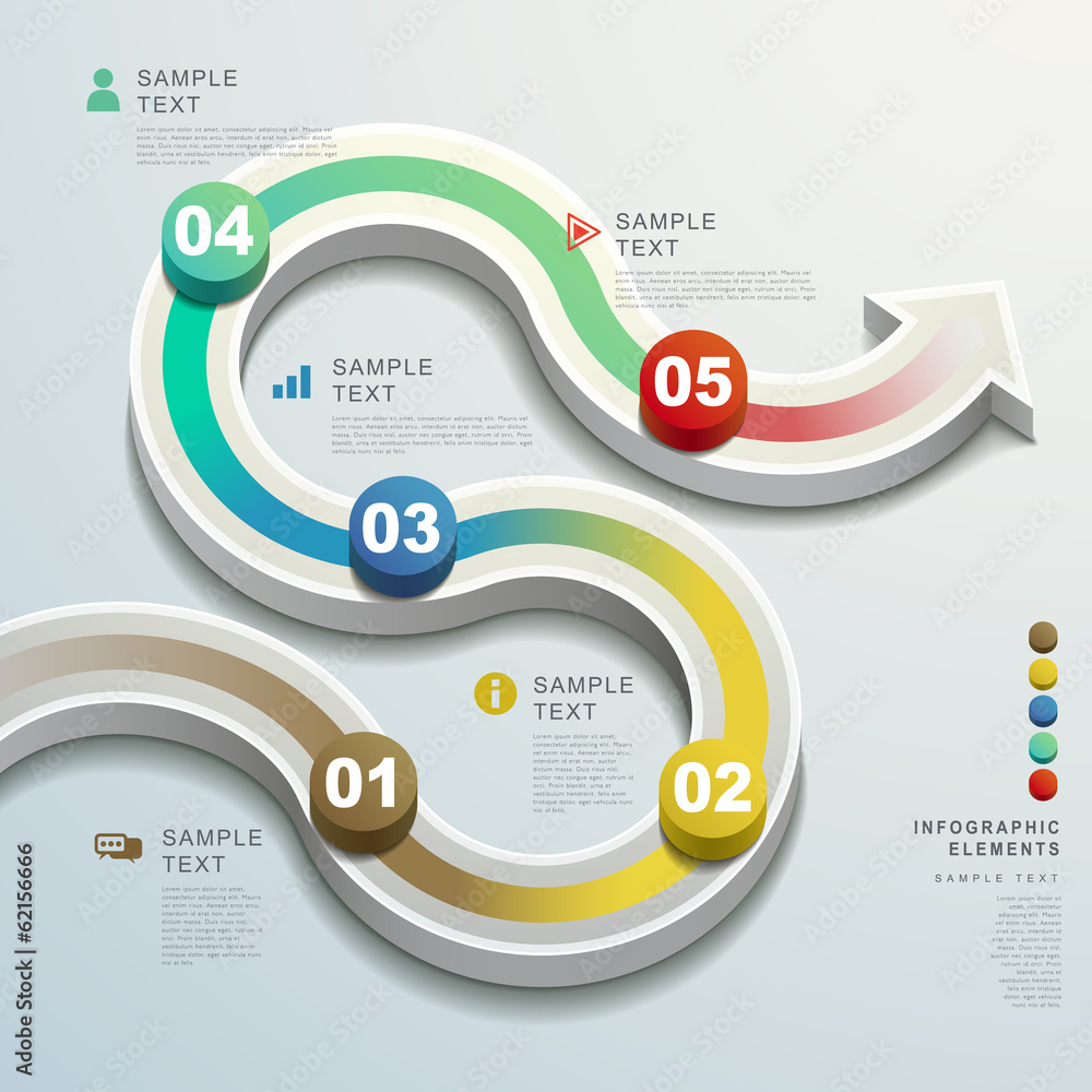 abstract 3d arrow flow chart infographics Stock Vector | Adobe Stock