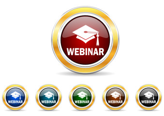 Poster - webinar icon vector set