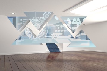 Aufkleber - Composite image of interface on abstract screen