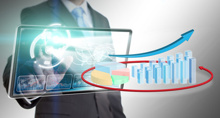 Aufkleber - Businessman graph concept