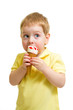 © Andrey Kuzmin - Kid eating ice cream with isolated