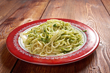 Poster - Italian pasta spaghettPesto Genovese