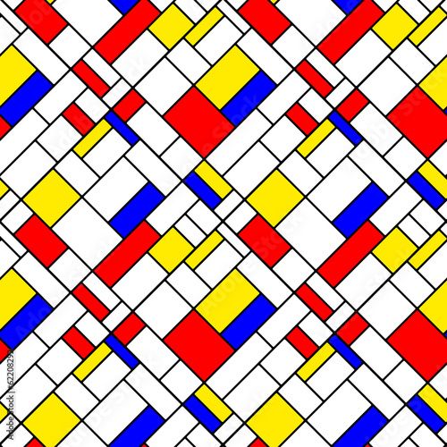 Board z aluminiowym obramowaniem Kolorowy wzór geometryczny styl mondrian po przekątnej