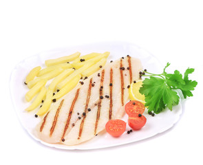 Wall Mural - Grilled pangasius steak with spices