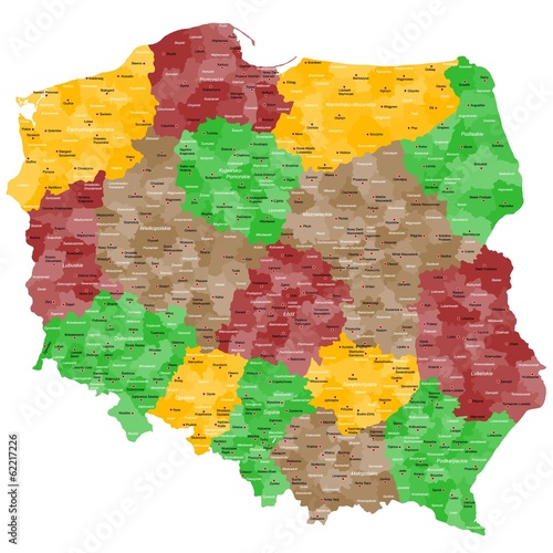 Naklejka na szybę Polen Landkarte im Detail