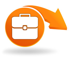 Sticker - bagages sur bouton orange