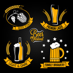 Sticker - beer glass bottle label set