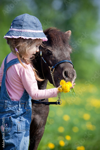 dziecko-karmi-malego-konia-w-polu